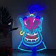 Comicfigur mit Herzaugen LED-Neonschild Gaming Wohnzimmer