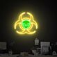 Alienkopf im Biohazard-Symbol LED-Neonschild für Gaming und Bar
