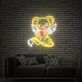 Engel Bär mit Erdbeere LED-Neonschild Wohnzimmer Kinderzimmer