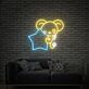 niedlicher Bär mit Stern LED-Neonschild Wohnzimmer Kinderzimmer