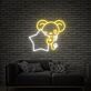 niedlicher Bär mit Stern LED-Neonschild Wohnzimmer Kinderzimmer