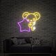 niedlicher Bär mit Stern LED-Neonschild Wohnzimmer Kinderzimmer