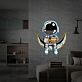 Astronaut auf Mond mit Burger und Getränk LED-Neonschild mit UV-Druck Wohnzimmer Kinderzimmer