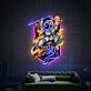 Astronaut reitet auf feuerspeiendem Cyborg-Tiger LED-Neonschild mit UV-Druck Gaming Wohnzimmer