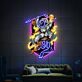 Astronaut reitet auf feuerspeiendem Cyborg-Tiger LED-Neonschild mit UV-Druck Gaming Wohnzimmer