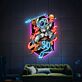 Astronaut reitet auf feuerspeiendem Cyborg-Tiger LED-Neonschild mit UV-Druck Gaming Wohnzimmer