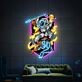 Astronaut reitet auf feuerspeiendem Cyborg-Tiger LED-Neonschild mit UV-Druck Gaming Wohnzimmer