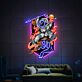 Astronaut reitet auf feuerspeiendem Cyborg-Tiger LED-Neonschild mit UV-Druck Gaming Wohnzimmer