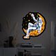 Astronaut auf Mond mit Sternen LED-Neonschild mit UV-Druck Wohnzimmer Kinderzimmer