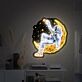 Astronaut auf Mond mit Sternen LED-Neonschild mit UV-Druck Wohnzimmer Kinderzimmer