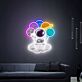 Light Up Your Space Adventures: Astronauts Sitting On Cloud Space UV Neon Sign Perfect for Kids’ Rooms, Home Offices, and Sci-Fi Themed Parties.