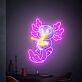 Axolotl mit Nudelschüssel LED-Neonschild für Restaurant und Wohnzimmer