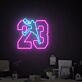 Basketballspieler mit Nummer 23 LED-Neonschild für Wohnzimmer Sportzimmer