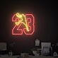 Basketballspieler mit Nummer 23 LED-Neonschild für Wohnzimmer Sportzimmer