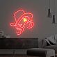 Cowgirl mit Hut und Sternbrille LED-Neonschild Wohnzimmer Bar