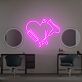Herz mit Kamm Schere und Föhn LED-Neonschild für Friseursalon