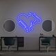 Herz mit Kamm Schere und Föhn LED-Neonschild für Friseursalon