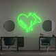Herz mit Kamm Schere und Föhn LED-Neonschild für Friseursalon