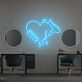 Herz mit Kamm Schere und Föhn LED-Neonschild für Friseursalon