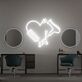 Herz mit Kamm Schere und Föhn LED-Neonschild für Friseursalon