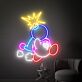 Comicfigur mit Bombe LED-Neonschild Gamingzimmer