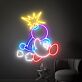 Comicfigur mit Bombe LED-Neonschild Gamingzimmer