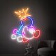Comicfigur mit Bombe LED-Neonschild Gamingzimmer