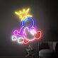 Comicfigur mit Bombe LED-Neonschild Gamingzimmer