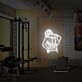 Muskelmann mit Hantel LED-Neonschild Fitnessstudio
