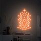 Meditierende Frau mit Symbolen und Lorbeerzweigen LED-Neonschild Wohnzimmer Yoga Studio