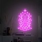 Meditierende Frau mit Symbolen und Lorbeerzweigen LED-Neonschild Wohnzimmer Yoga Studio