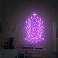 Meditierende Frau mit Symbolen und Lorbeerzweigen LED-Neonschild Wohnzimmer Yoga Studio