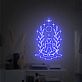 Meditierende Frau mit Symbolen und Lorbeerzweigen LED-Neonschild Wohnzimmer Yoga Studio