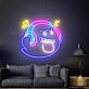 Geist mit Kopfhörern und Musiknoten LED-Neonschild für Wohnzimmer oder Gamingzimmer