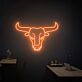 Add a Western Glow to Your Space: Bull Head Led Neon Longhorn Head Skull Light Sign for Bars, Homes, and Festive Occasions.