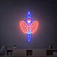 Brighten Your Space: Butterfree And Aegislash Anime Led Neon Light - The Perfect Cute Neon Sign for Home Decor, Office Charm, and Party Ambiance.