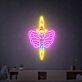 Schmetterling mit Dolch LED-Neonschild Tattoo Studio Wohnzimmer