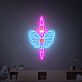 Schmetterling mit Dolch LED-Neonschild Tattoo Studio Wohnzimmer
