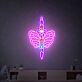 Schmetterling mit Dolch LED-Neonschild Tattoo Studio Wohnzimmer