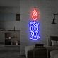 Kerze mit Totenkopf LED-Neonschild für Wohnzimmer Bar