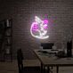 Katze mit Wein und Flasche LED-Neonschild Bar Wohnzimmer