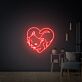 Katze in Herzform LED-Neonschild Wohnzimmer Schlafzimmer