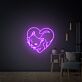 Katze in Herzform LED-Neonschild Wohnzimmer Schlafzimmer