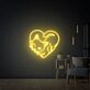 Katze in Herzform LED-Neonschild Wohnzimmer Schlafzimmer