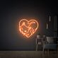 Katze in Herzform LED-Neonschild Wohnzimmer Schlafzimmer
