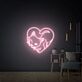 Katze in Herzform LED-Neonschild Wohnzimmer Schlafzimmer