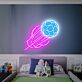 Fußball mit Sternmuster LED-Neonschild für Sportzimmer oder Bar