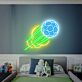 Fußball mit Sternmuster LED-Neonschild für Sportzimmer oder Bar