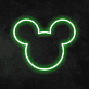 Mauskopf Silhouette LED-Neonschild für Kinderzimmer Wohnzimmer