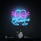 Sektgläser LED Neonschild für Bar und Restaurant